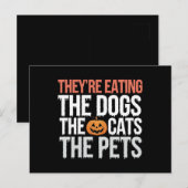 奴らは犬を食べる 猫を食べる ペットを食べる ハロウィン ポストカード (正面/裏面)