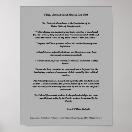 奴隷制学と債務を無効にする ポスター (正面)