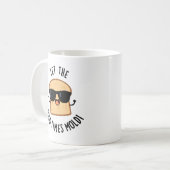 好い時にパンを焼おもしろいく コーヒーマグカップ (正面左)