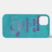 好きなことをするやる気を起こさせる文字タイポグラフィティール(緑がかった色) Case-Mate iPhoneケース (裏面 (横))