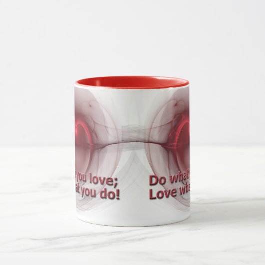 好きなことをする |ライトを当てたことを愛するハート マグカップ (中央)