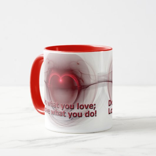 好きなことをする |ライトを当てたことを愛するハート マグカップ (正面左)