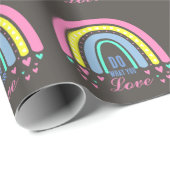 "好きなことをする"引用文ブラウンレトロボホレインボー ラッピングペーパー (ロールコーナー)