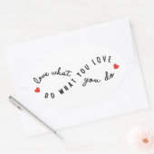 好きなことをする、言葉感動的芸術 楕円形シール (封筒)