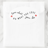 好きなことをする、言葉感動的芸術 楕円形シール (バッグ)