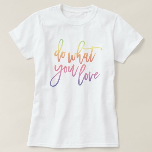 好きなことをする | Pastel Rainbow Script Tシャツ (デザイン正面)