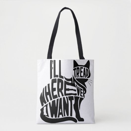 好きなところに足を踏み入れおもしろいる トートバッグ (正面)