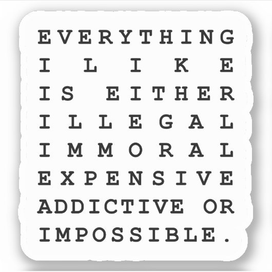 好きなものすべて シール (正面)