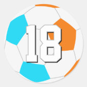 好きなチームカラーを選べる少年少女サッカー ラウンドシール (正面)