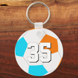好きなチームカラー+背番号 サッカー キーホルダー