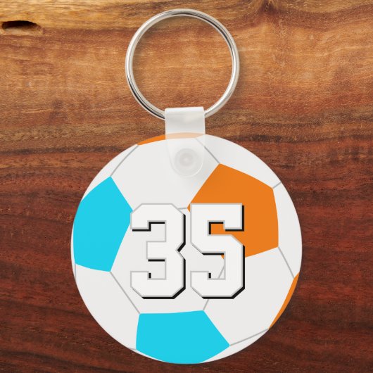 好きなチームカラー+背番号 サッカー キーホルダー (正面)