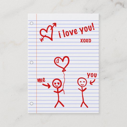 好きなノート無作為な愛のノート 名刺 (正面)