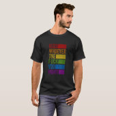 好きなヤツとキスを 虹色 LGBT Tシャツ (正面フル)