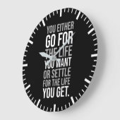 好きな人生に行く,ジム,ハッスル,成功 ラージ壁時計 (傾斜)