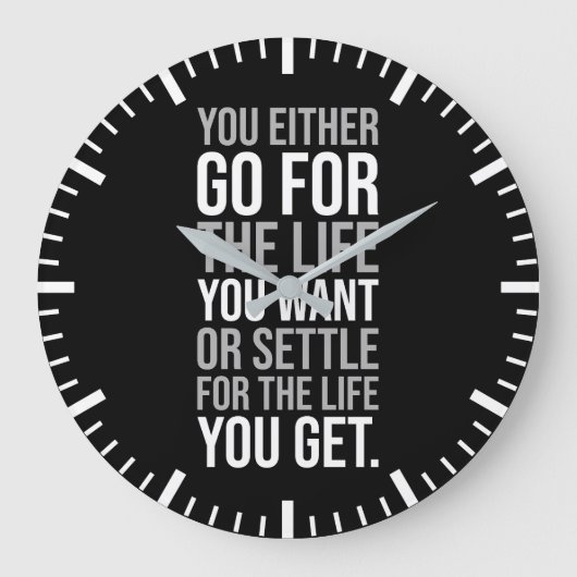 好きな人生に行く,ジム,ハッスル,成功 ラージ壁時計 (正面)