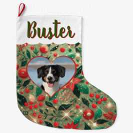 好きな写真、人物、ペットで飾るクリスマス・ストッキング ラージクリスマスストッキング