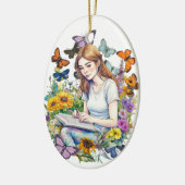 好きな女の書子 |クリスマス作家 セラミックオーナメント (左)