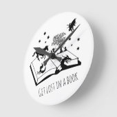 好きな本失ったを読む人が入る ラウンド壁時計 (傾斜)