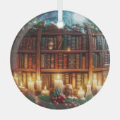 好きな本、オーナメント、あなたの名前でパーソナライズ ガラスオーナメント (正面)