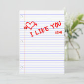 好き：ノート紙 招待状 (スタンド正面)