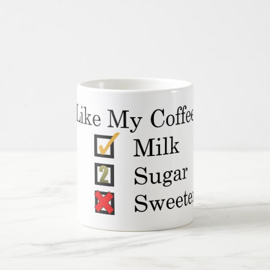 好き…ミルクと2糖コーヒーマグ付きコーヒー コーヒーマグカップ (中央)
