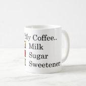 好き…ミルク付きコーヒー&1甘味料コーヒーM コーヒーマグカップ (正面右)