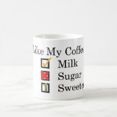好き…ミルク付きコーヒー&1甘味料コーヒーM コーヒーマグカップ (中央)