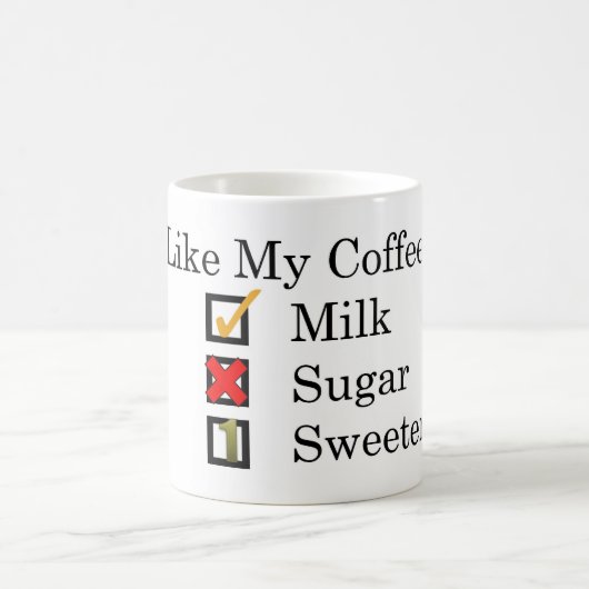 好き…ミルク付きコーヒー&1甘味料コーヒーM コーヒーマグカップ (中央)