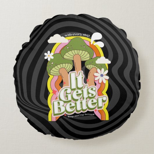 好くなる | グッドビベス&グルーヴィ感じカスタム ラウンドクッション (正面)