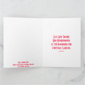 好まないサンタ感謝にアメリカワシミミズクを与えるために割り当てます サンキューカード (内部)