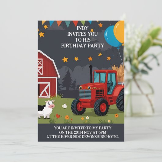 好みに合わせてカスタマイズできるパーティの招待状 招待状 (スタンド正面)