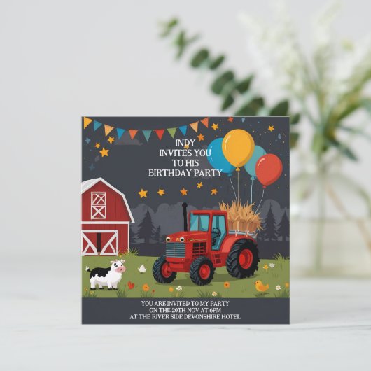 好みに合わせてカスタマイズできるパーティの招待状 案内状 (スタンド正面)