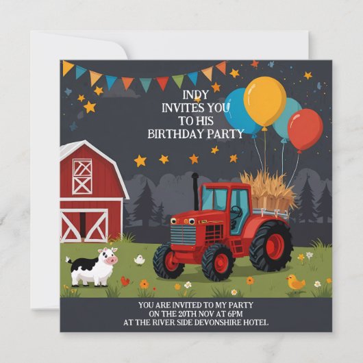 好みに合わせてカスタマイズできるパーティの招待状 案内状 (正面)