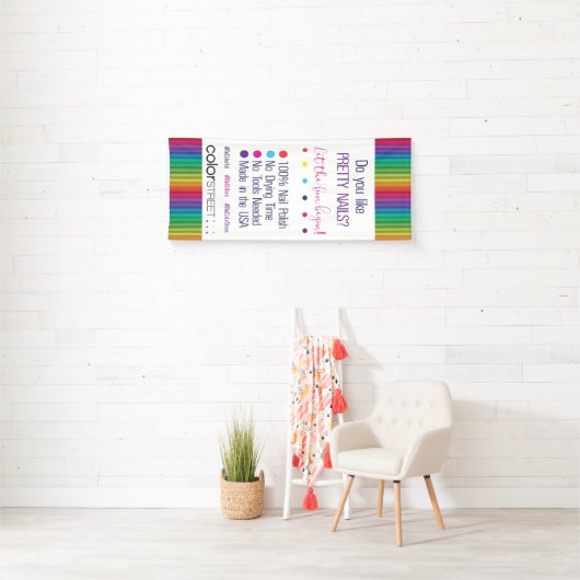 好みますかわいらしいネイルをして下さい-通りの旗を着色して下さい 横断幕 (インサイチュ)