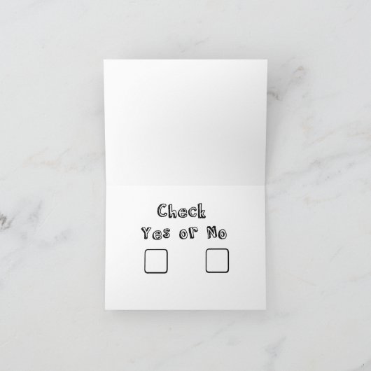 好みます私をか。 Yesをまたはいいえカード確かめて下さい + 封筒 シーズンカード (内部)