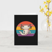 好奇なアホロトルレトロかわいい動物愛好家 カード (黄色い花)