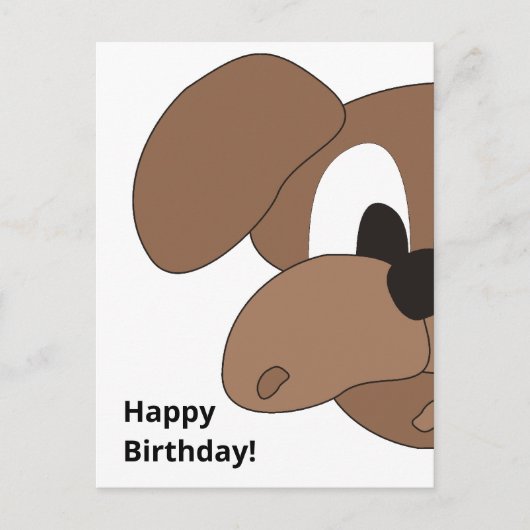 好奇な犬の誕生日おめでとう ポストカード (正面)