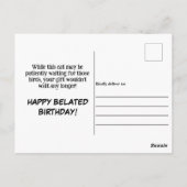 好奇な猫のウィンター チル ヴィブス 遅れた誕生日 ポストカード (裏面)