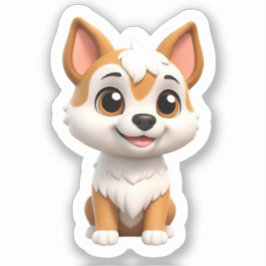 好奇のしば犬の子 シール
