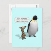 好奇のキリン赤ちゃん ポストカード (正面/裏面)