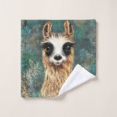 好奇心おもしろいに満ちたバスタオルベビーラマ バスタオルセット (ウォッシュタオル)