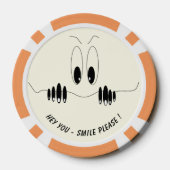 好奇心おもしろいに満ちた目のよくはしゃぐトランプのポーカーチップ ポーカーチップ (裏面)