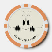 好奇心おもしろいに満ちた目のよくはしゃぐトランプのポーカーチップ ポーカーチップ (正面)