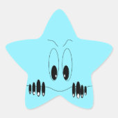 好奇心おもしろいに満ちた目のシール – カスタマイズ可能 星シール (正面)
