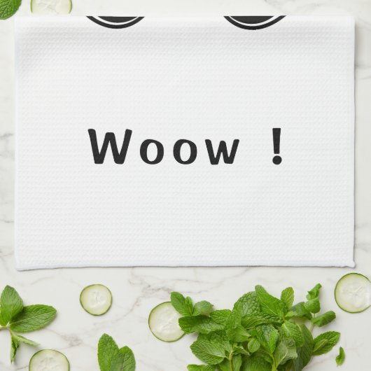 好奇心おもしろいに満ちた目よくはしゃぐ付きキッチンタオル キッチンタオル (折り畳み)