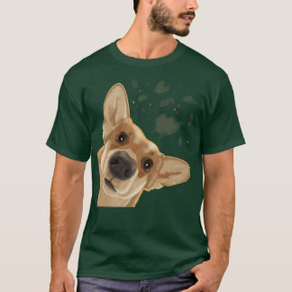 好奇心おもしろいの強い犬ウェルシュコーギー Tシャツ