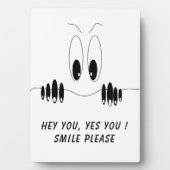 好奇心おもしろいの目 – スマイル – テキスト/写真の追加 フォトプラーク (正面)
