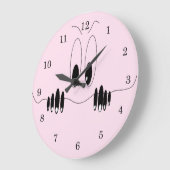 好奇心おもしろいの目-漫画のスケッチハッピースマイル ラージ壁時計 (傾斜)