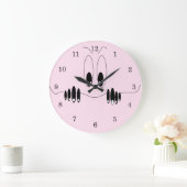 好奇心おもしろいの目-漫画のスケッチハッピースマイル ラージ壁時計 (ホーム)