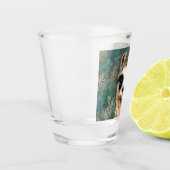 好奇心おもしろい的なベビーラマ付きショットグラス ショットグラス (左)